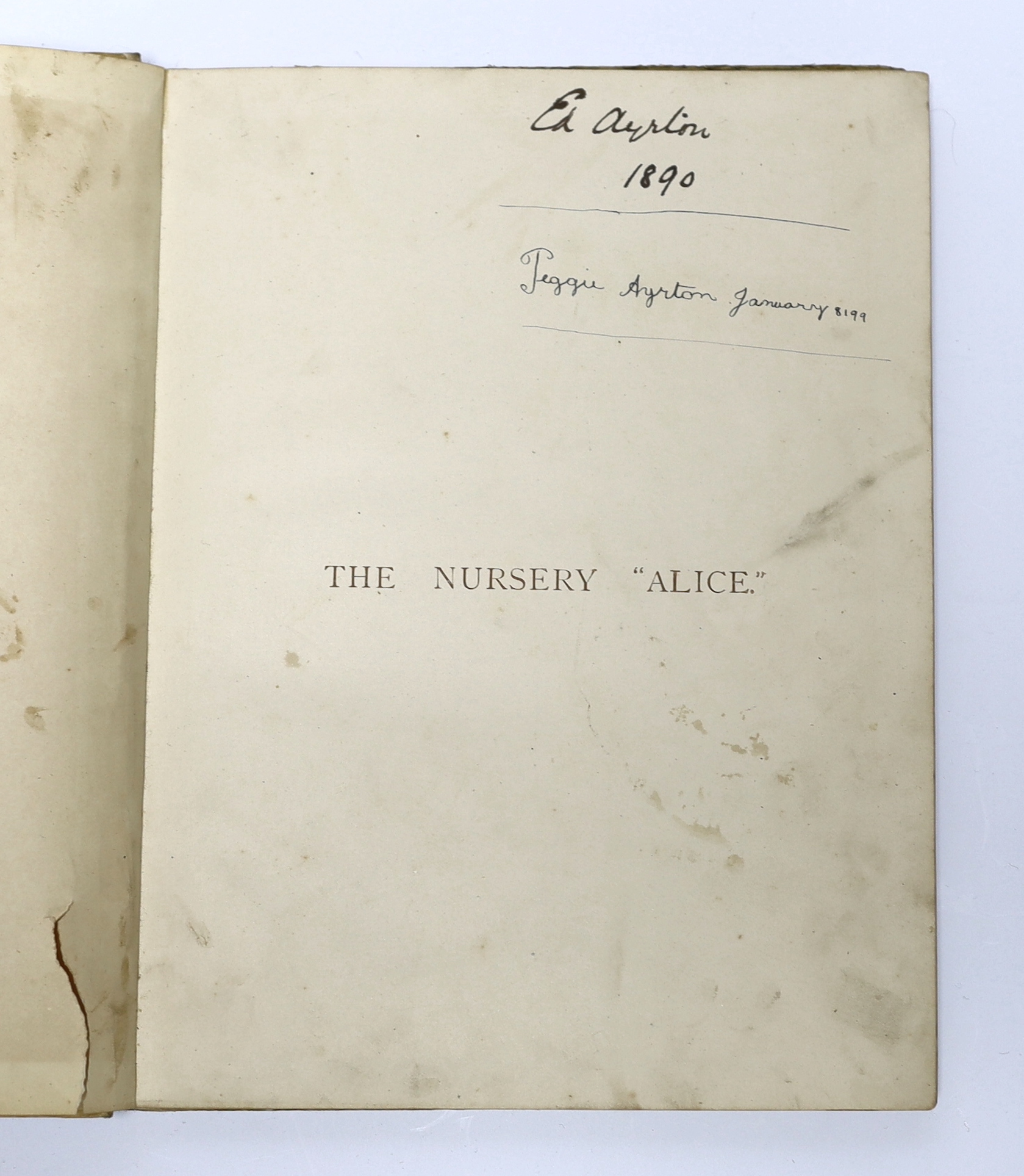 Dodgson, Charles Lutwidge [Carroll, Lewis] - The Nursery ‘’Alice’’: Containing Twenty Coloured Enlargements from Tenniel’s Illustrations to ‘’Alice’s Adventures in Wonderland’’ with Text Adapted to Nursery Rhymes by Lewi